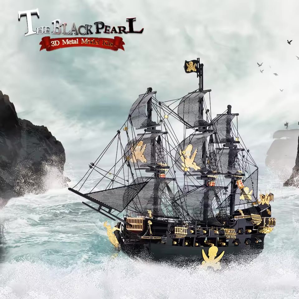 Piececool 3D Black Pearl Metal Ship