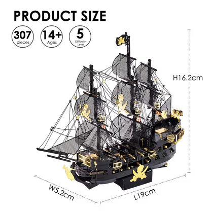 Piececool 3D Black Pearl Metal Ship